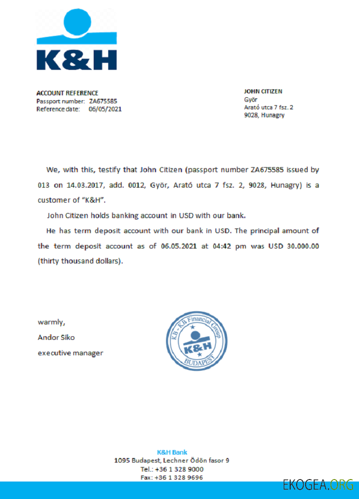 Hongrie , K&H , reference